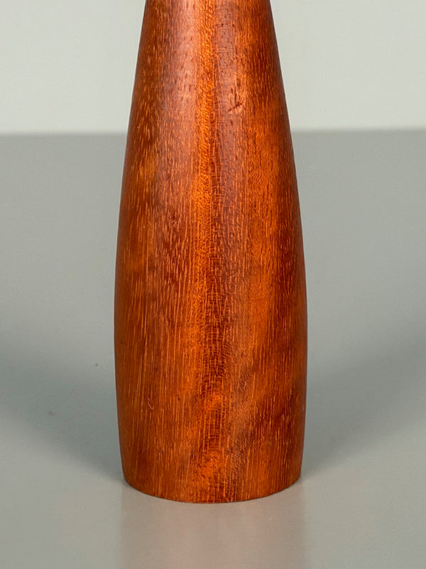 Vintage Candlestick Teak and Brass 1960s Scandinavian - Image 5