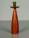 Vintage Candlestick Teak and Brass 1960s Scandinavian - Image 7