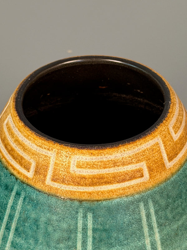 Bay Keramik Vase 576-17 1960s Teal Golden Brown Ceramic - Image 7