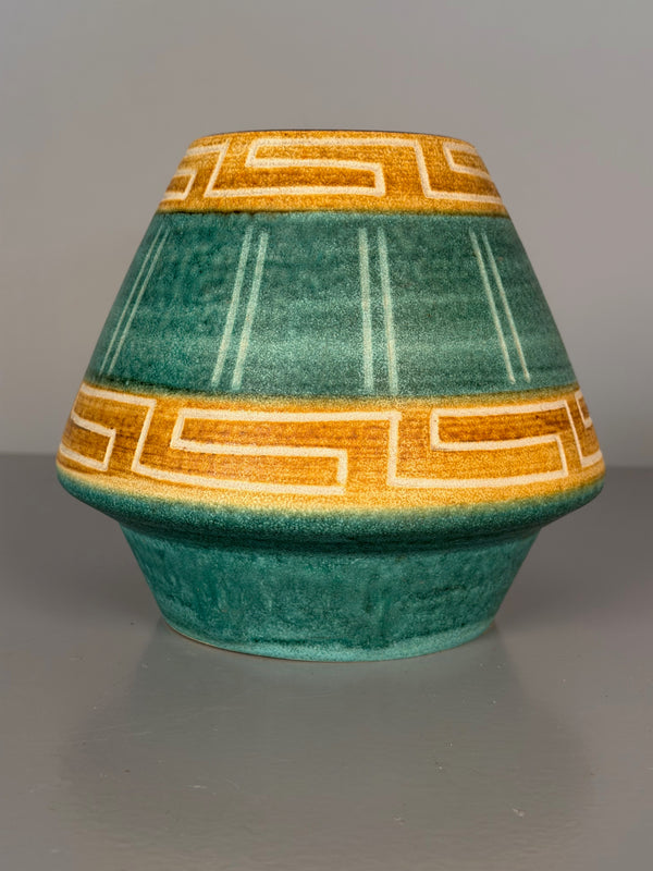 Bay Keramik Vase 576-17 1960s Teal Golden Brown Ceramic - Image 8