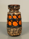 Scheurich Vase Decor 242-22 1960s Black Orange Ceramic