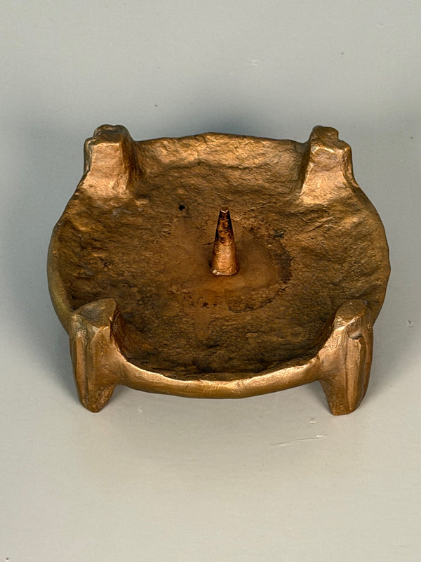 Vintage Bronze Candle Holder Mid Century 1960s - Image 3