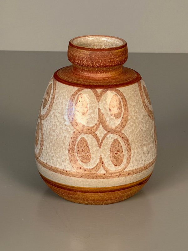 Soholm Stentoft Vase 1960s Cream Cinnamon Ceramic