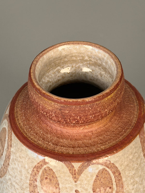 Soholm Stentoft Vase 1960s Cream Cinnamon Ceramic - Image 4