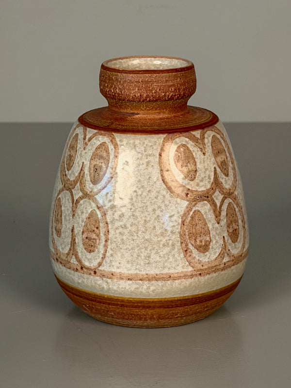 Soholm Stentoft Vase 1960s Cream Cinnamon Ceramic - Image 5