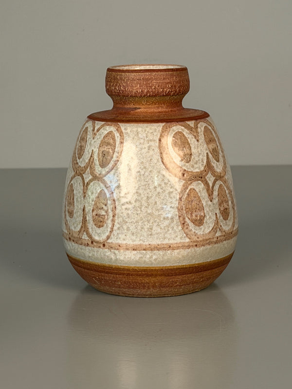 Soholm Stentoft Vase 1960s Cream Cinnamon Ceramic - Image 8