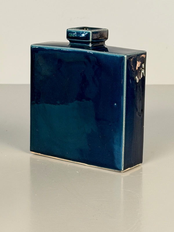 Studtokeramik Vintage Vase Minimalist 1960s Dark Blue Ceramic - Image 4