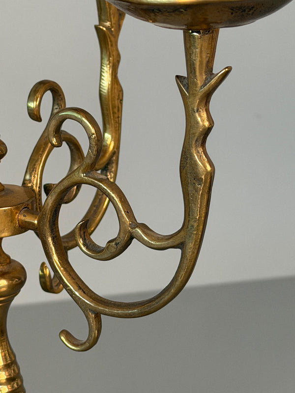 Vintage Massive Brass Candle Holder Candelabra 1960s - Image 7