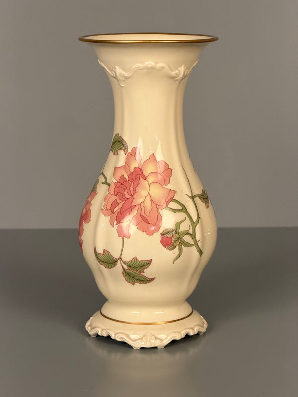 Rosenthal Selb Vase Rigoletto Pompadour 1940s Cream Pink Porcelain
