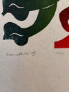 Heinz Stein Art Print Baumblüte IV 1970s Green Red Paper - Image 5