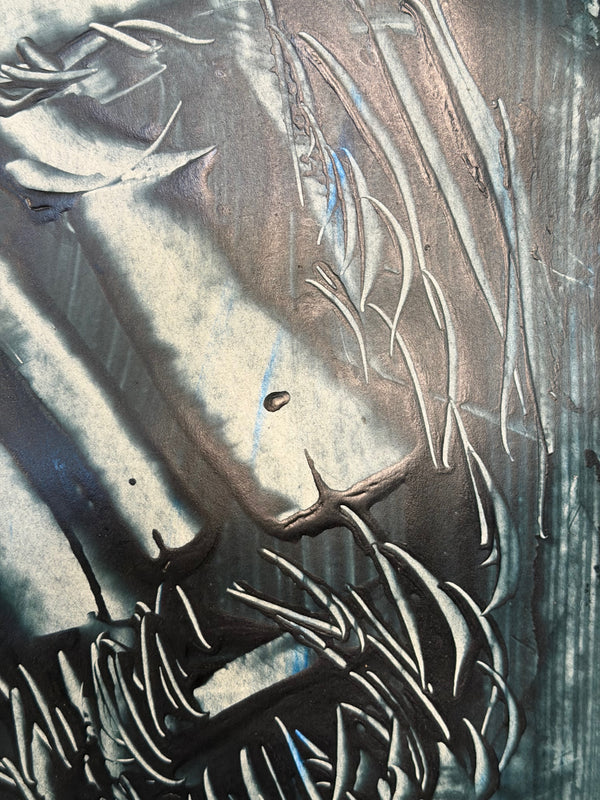 Vintage Painting Expressive Jesus Abstract Christ Portrait 1970s - Image 3